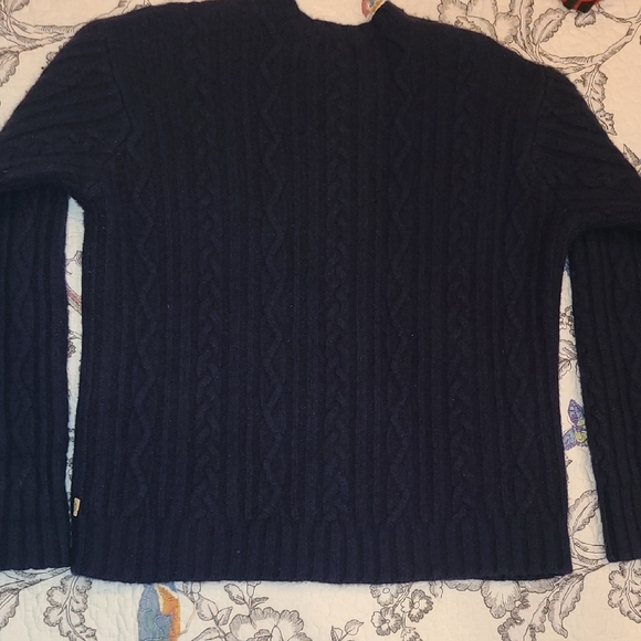 Vintage American Eagle Men's Navy Cable Knit Sweater 100% Wool-Sz Medium - Picture 4 of 7